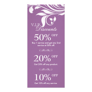 Salon Marketing Cards Elegant Floral White Purple