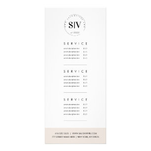 Salon Minimal Modern Service Price List Rack Card