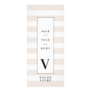 Salon Minimal Modern Stripes Price List Rack Card