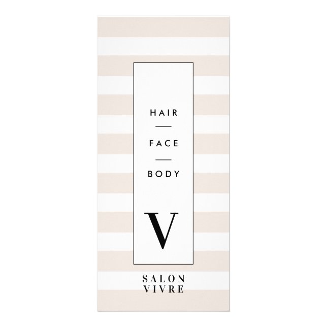 Salon Minimal Modern Stripes Price List  Rack Card (Front)