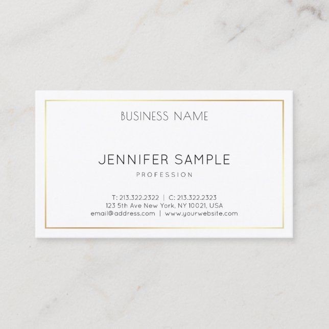 Salon Modern Design Elegant Plain Luxury Trendy Business Card (Front)