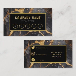 Salon modern luxury gold marble loyalty card