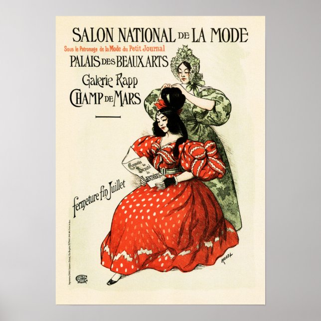 Salon National De La Mode Old French Fashion Show Poster (Front)