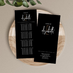 Salon Price List Services Rack Card