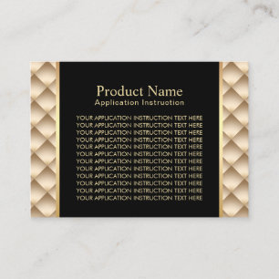 Salon Product Modern Gold Application Instructions Business Card