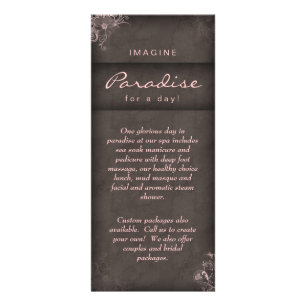 Salon Rack Card Floral Vintage Pink Taupe Brown