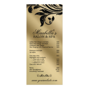 Salon Rack Card Jewellery Leaf Floral Black Gold 2