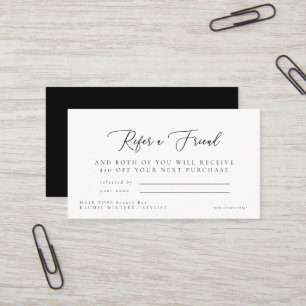 Salon Refer a Friend Name Discount Business Card