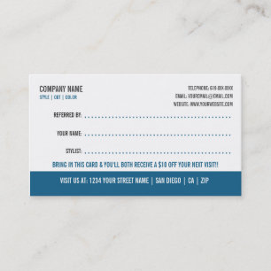 Salon Referral Business Card