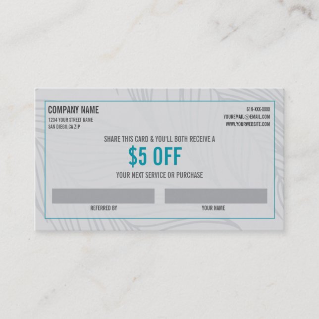 Salon Referral Business Card (Front)