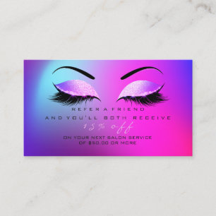 Salon Referral Card Glitter Miami Pink Lashes