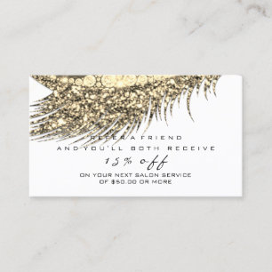 Salon Referral Card Gold Makeup Lash White Makeup