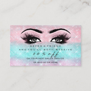 Salon Referral Card Ocean Makeup Lashes Extension