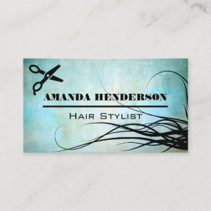 Salon Scissors Hair Flowing Business Card