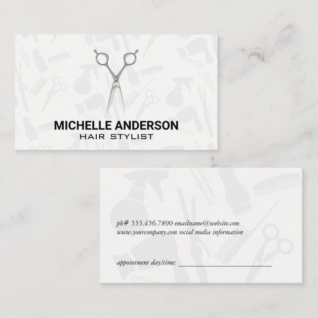 Salon Scissors | Hair Stylist Barber Appointment Card (Front/Back)