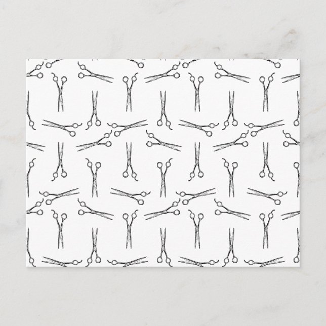 Salon Scissors Hairdresser Shears CUSTOM BG COLOR Postcard (Front)