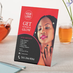 Salon Services Custom Pedestal Sign