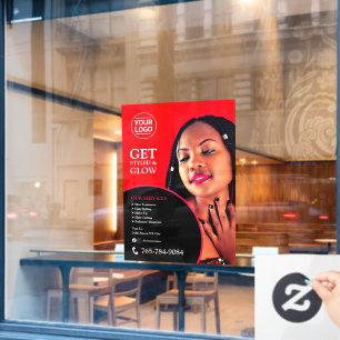 Salon Services Editable Custom Window Cling
