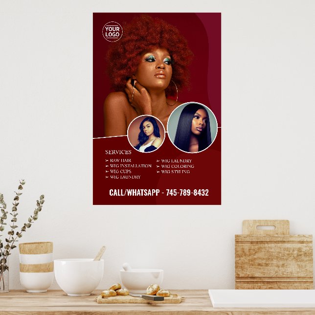 Salon Services Editable Matte Poster (Kitchen)