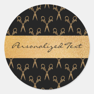 Salon Shears Classic Round Sticker