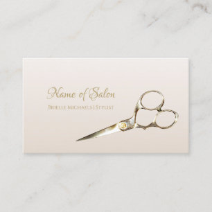 Salon Shears Elegant Gold Hair Cutting Scissors Business Card