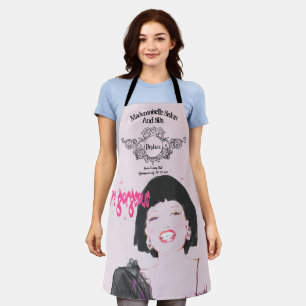 Salon Spa Apron Text Glamourous Face Sparkles