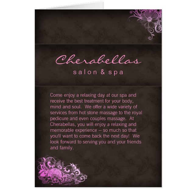 Salon Spa Brochure Pink Brown (Front)