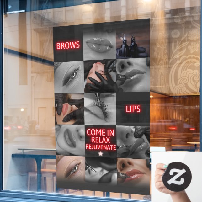 Salon Spa Brows Lips Come In Relax Rejuvenate  (Cafe Window)