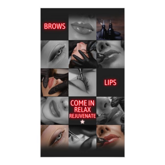 Salon Spa Brows Lips Come In Relax Rejuvenate  Photo Print (Front)