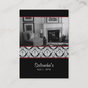 Salon Spa Business Card Damask Template Black