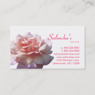 Salon Spa Business Card Peach Rose Flower