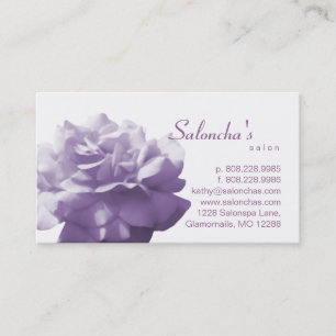 Salon Spa Business Card Purple Rose Flower