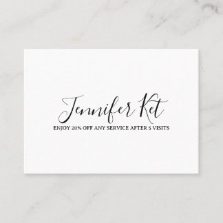 Salon spa business discount offer website visits a card