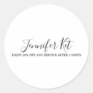 Salon spa business discount offer website visits a classic round sticker