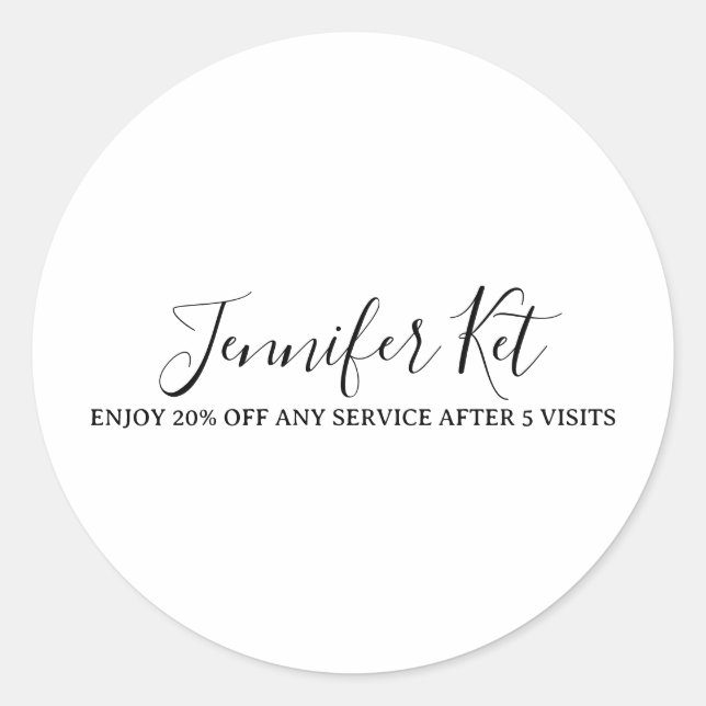 Salon spa business discount offer website visits a classic round sticker (Front)