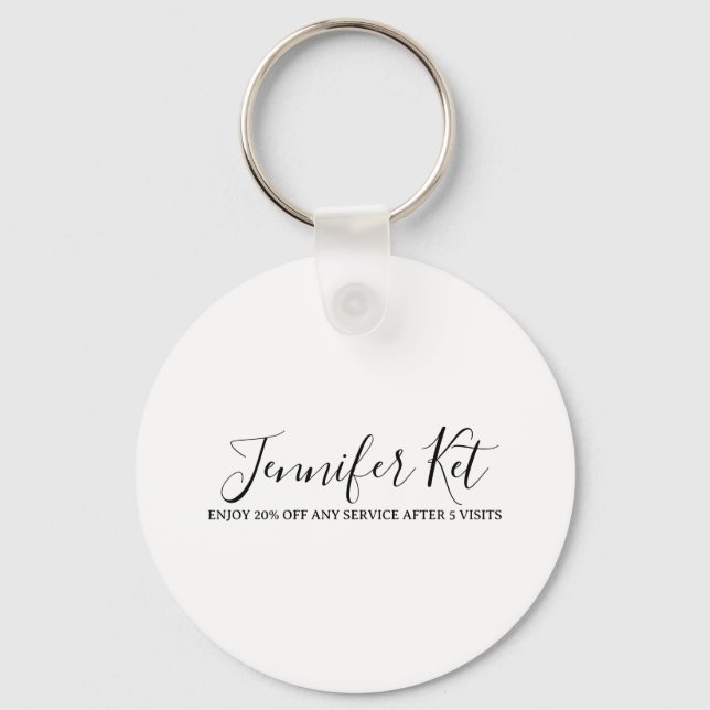 Salon spa business discount offer website visits a key ring (Front)