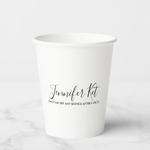 Salon spa business discount offer website visits a paper cups
