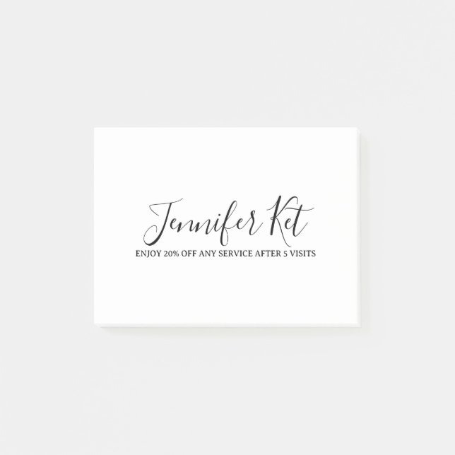 Salon spa business discount offer website visits a post-it notes (Front)