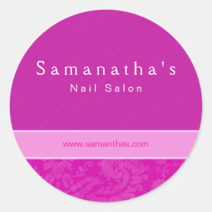 Salon spa damask floral sticker pink