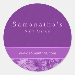 Salon spa damask floral sticker purple