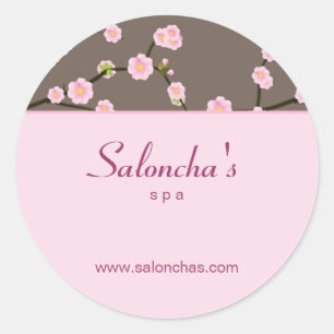 Salon spa floral cherry blossom sticker pink
