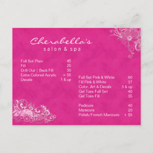 Salon Spa Floral Postcard Brochure Pink