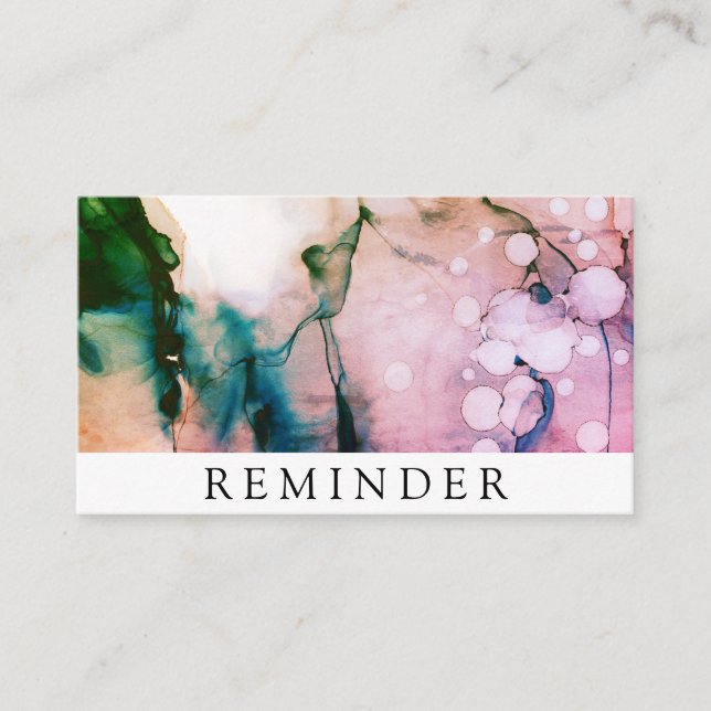 *~* Salon & Spa Fuschia Chic Abstract Artistic Appointment Card (Front)