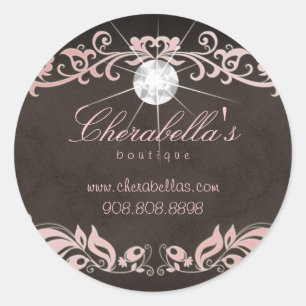 Salon spa jewellery sticker diamond pink brown sd