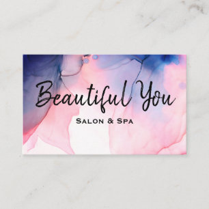 *~* Salon Spa Lashes Hair Nails Massage Watercolor Business Card