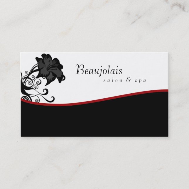 Salon Spa Massage Therapy Business Card Red (Front)