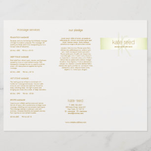 Salon Spa Service Price Menu Trifold Lime Green