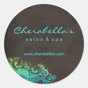 Salon Spa Sticker Turquoise Blue Green Brown