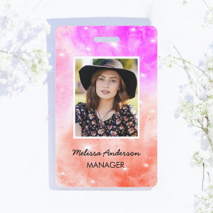 Salon Staff ID Peach Purple ID Badge