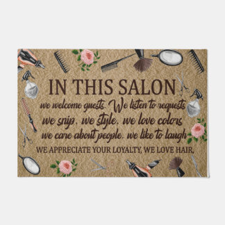 Salon Store Doormat, Lovely Quotes Rug